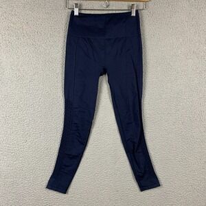 Fabletics Leggings XS Navy Blue Perforated Sides Mid Rise 7/8 LG1935205-0338-170